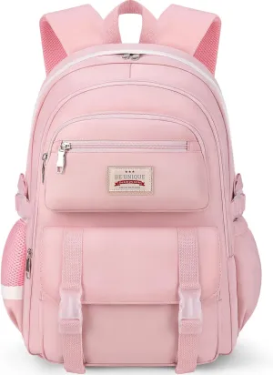 SCIONE School Backpacks for Teen Girls-Pink Laptop Backpacks 15.6 Inch Primary Middle College Bookbag Travel Daypack Bags for Teens Girls Women Students