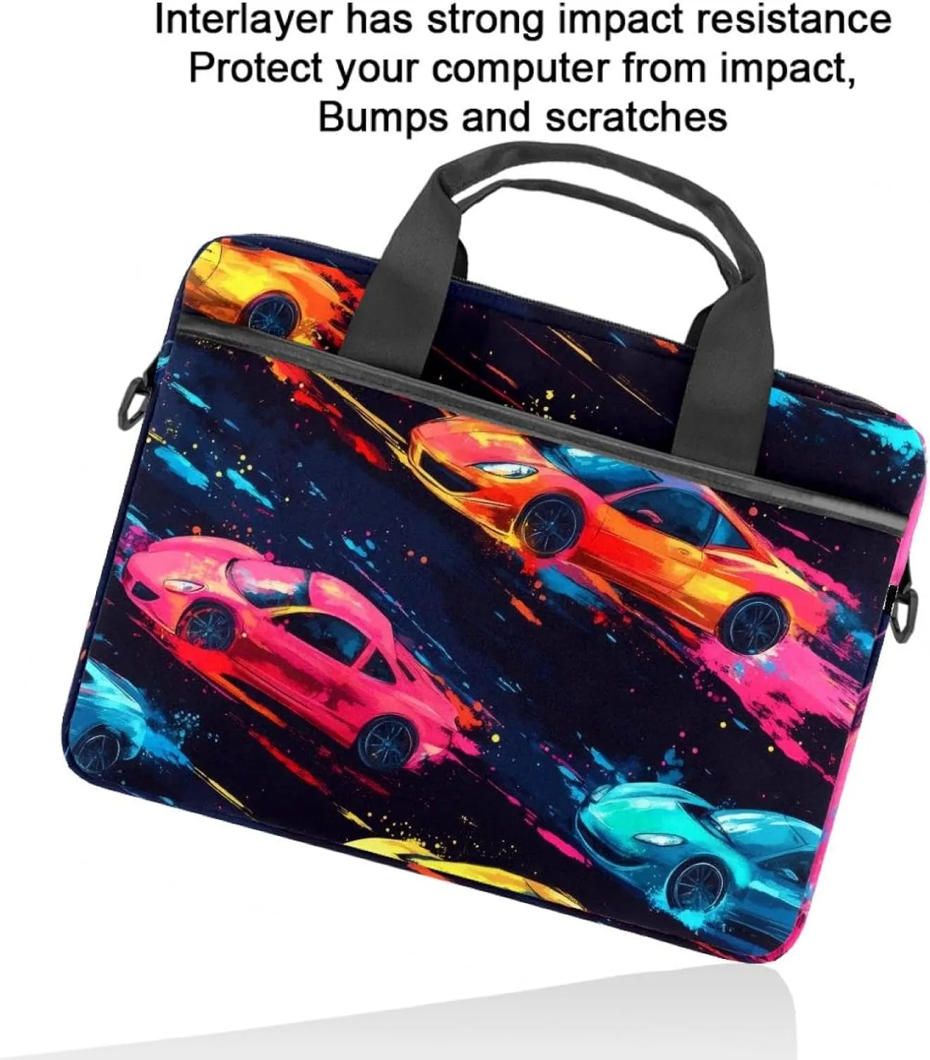 Seamless Ditsy White Floral Pattern Laptop Bag Case Computer Sleeve Shoulder Messenger Bag for Work School