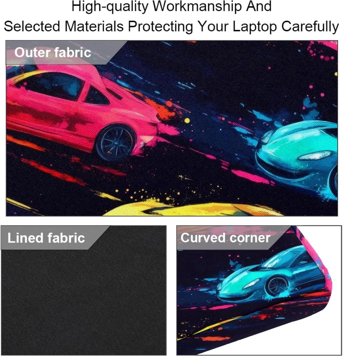 Seamless Ditsy White Floral Pattern Laptop Bag Case Computer Sleeve Shoulder Messenger Bag for Work School