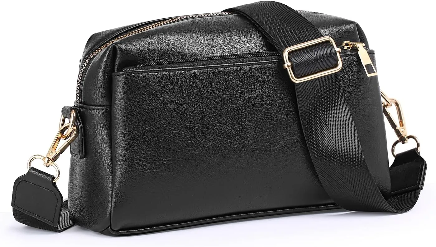 SENDEFN Crossbody Bags for Women Vegan Leather Purses Small Shoulder Handbags with Wide Strap