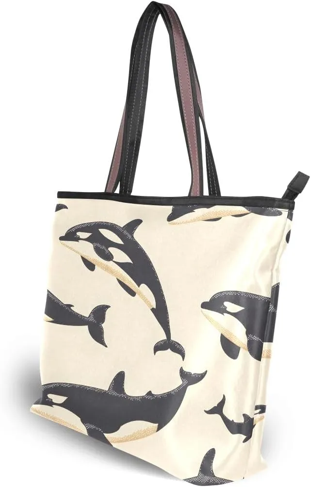 senya Fierce Whale Shoulder Bags Large Handle Ladies Handbag