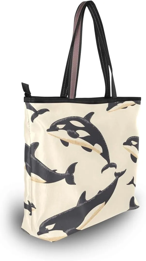 senya Fierce Whale Shoulder Bags Large Handle Ladies Handbag