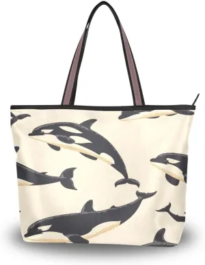senya Fierce Whale Shoulder Bags Large Handle Ladies Handbag