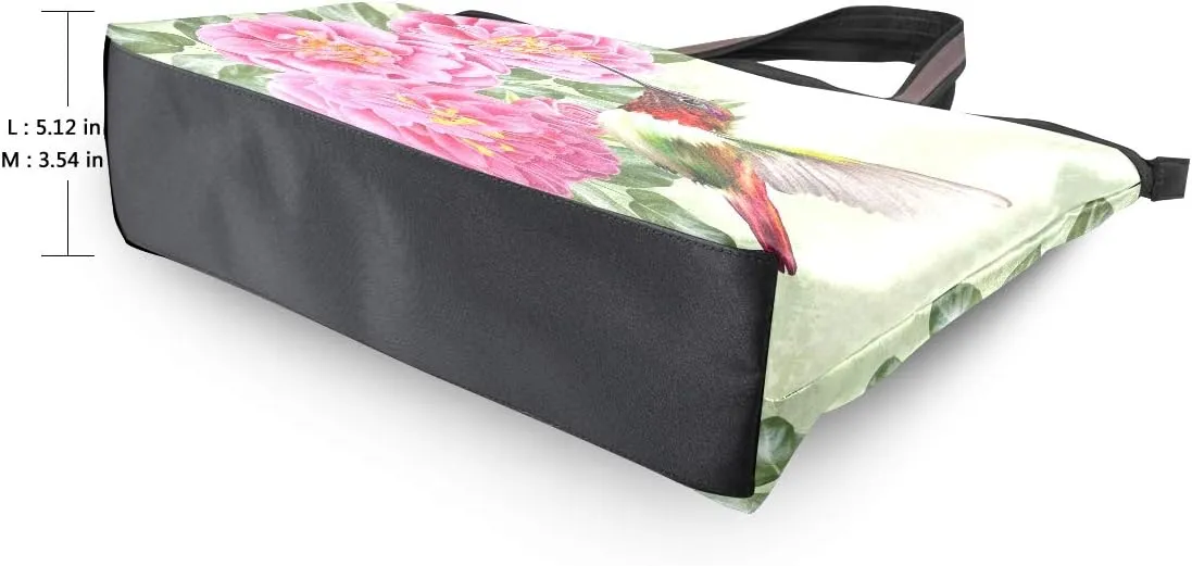 senya Red Roses And Hummingbirds Shoulder Bags Large Handle Ladies Handbag
