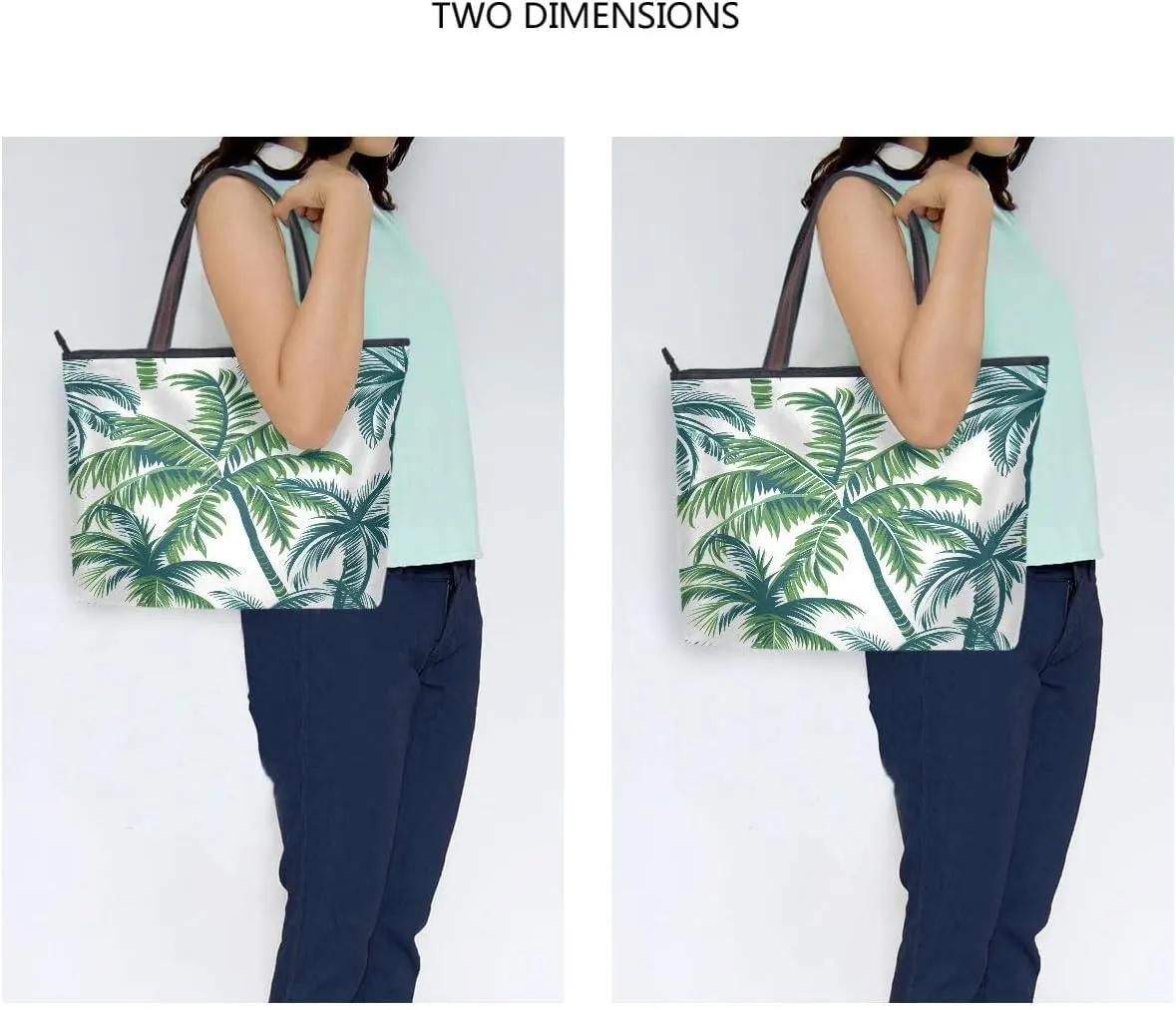 senya Tropical Palm Tree Shoulder Bags Large Handle Ladies Handbag