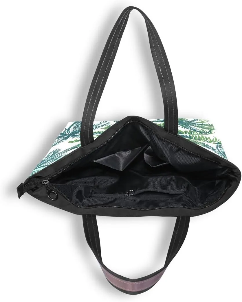 senya Tropical Palm Tree Shoulder Bags Large Handle Ladies Handbag