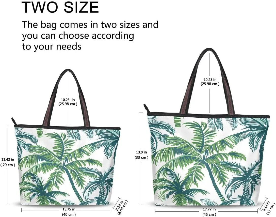 senya Tropical Palm Tree Shoulder Bags Large Handle Ladies Handbag