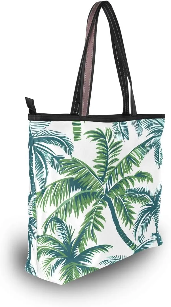 senya Tropical Palm Tree Shoulder Bags Large Handle Ladies Handbag