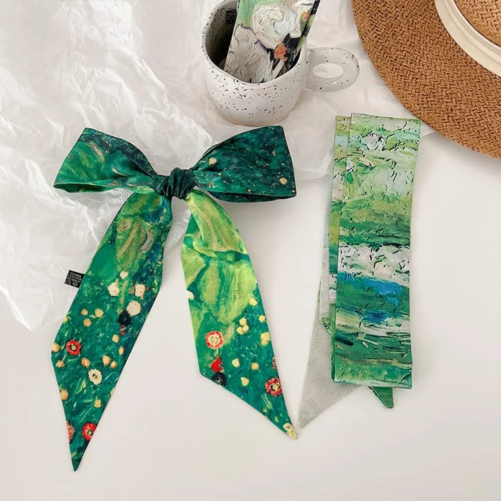 Skinny Scarf for Women Bag Handbag Handle Silky Ribbon Scarf Bandeau Hairband Headband Neckerchief Neck Scarves