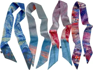 Skinny Scarf for Women Bag Handbag Handle Silky Ribbon Scarf Bandeau Hairband Headband Neckerchief Neck Scarves