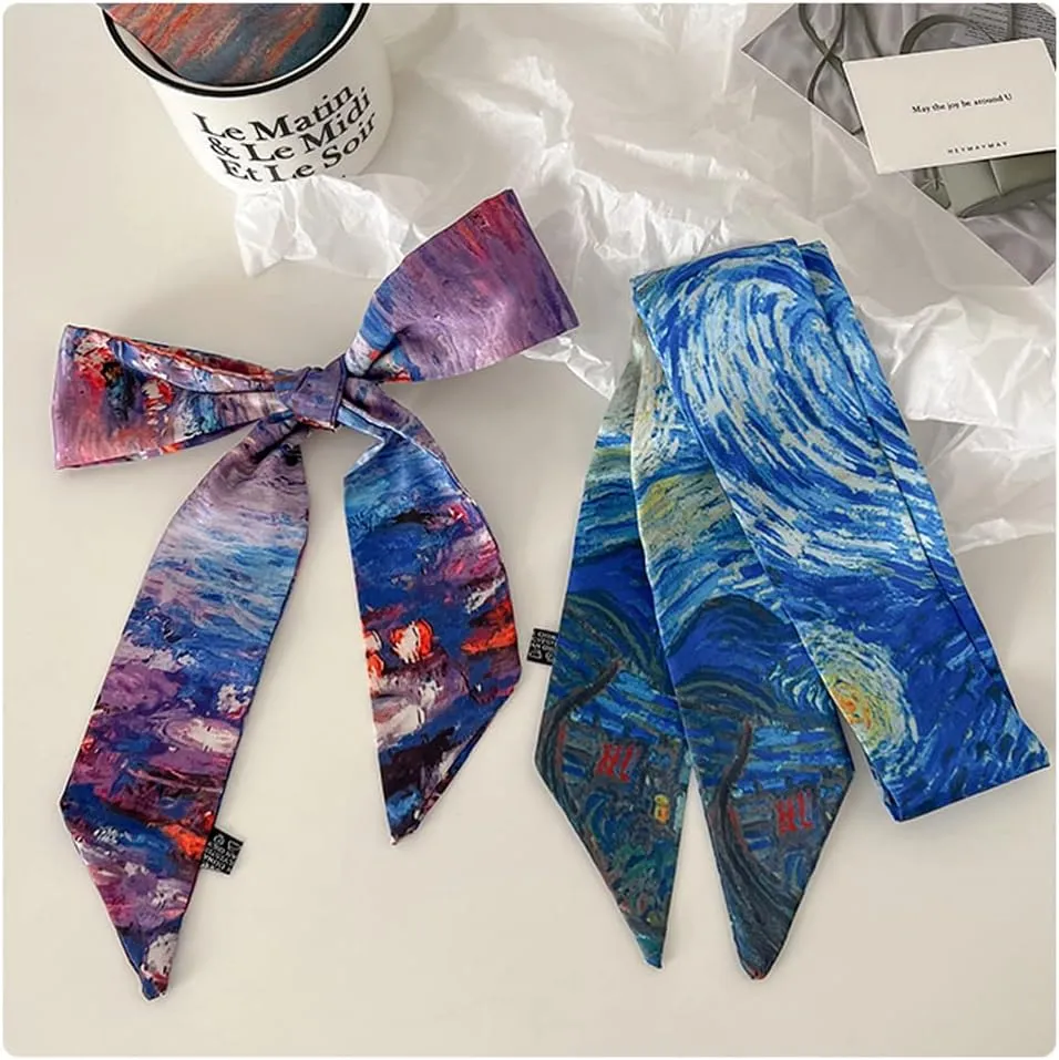 Skinny Scarf for Women Bag Handbag Handle Silky Ribbon Scarf Bandeau Hairband Headband Neckerchief Neck Scarves
