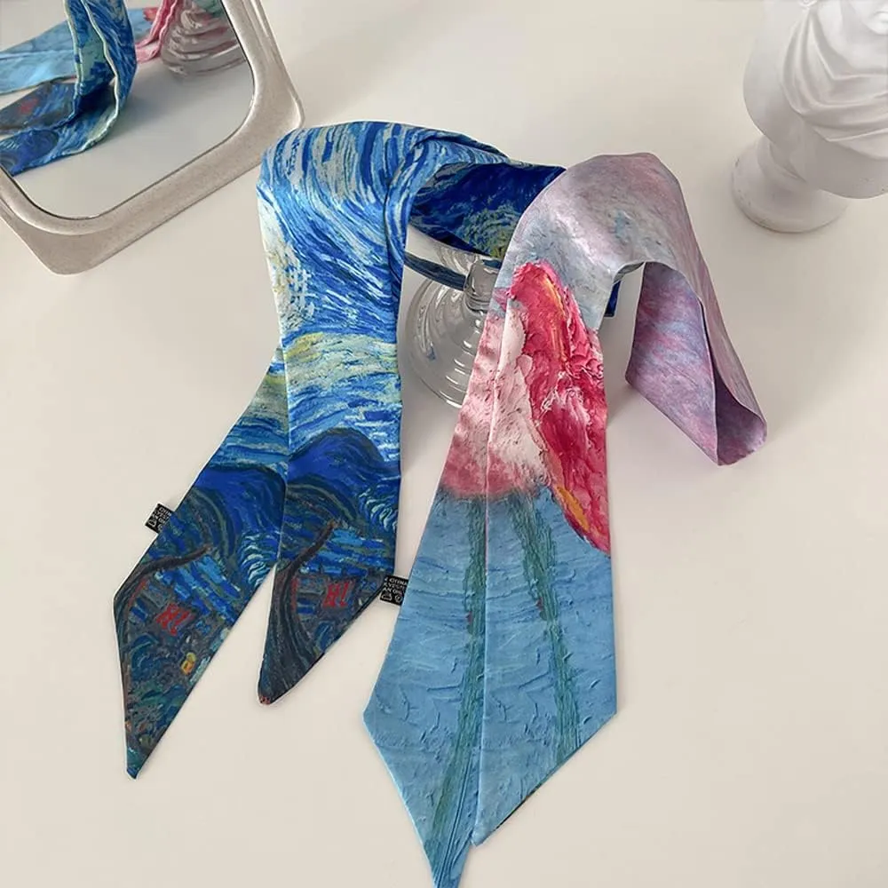 Skinny Scarf for Women Bag Handbag Handle Silky Ribbon Scarf Bandeau Hairband Headband Neckerchief Neck Scarves
