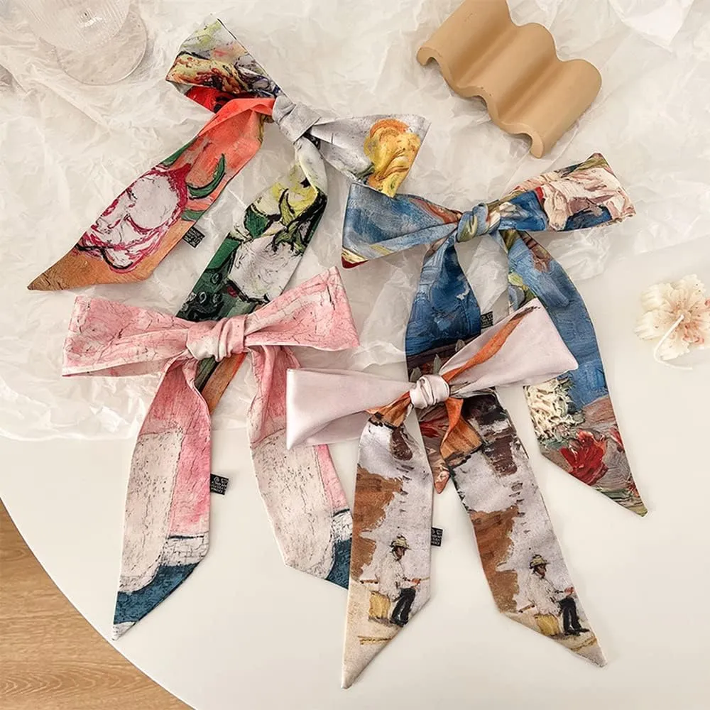 Skinny Scarf for Women Bag Handbag Handle Silky Ribbon Scarf Bandeau Hairband Headband Neckerchief Neck Scarves