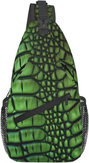 Sling Backpack Bag Crossbody Shoulder Bag Alligator Skin Chest Bag Lightweight Hiking Daypack,Unisex