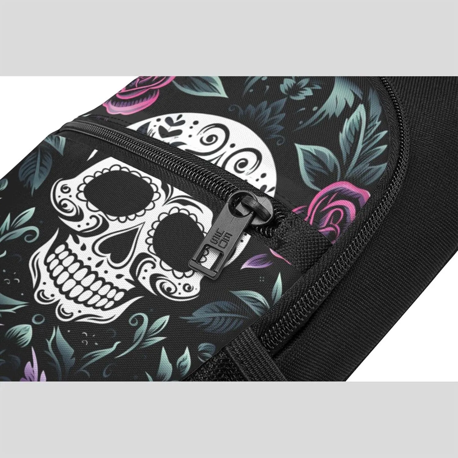 Sling Bag Backpack for Men Women Crossbody Sugar Skulls Floral Flowers Chest Bag Crossbody Bag for Travel Sport Running