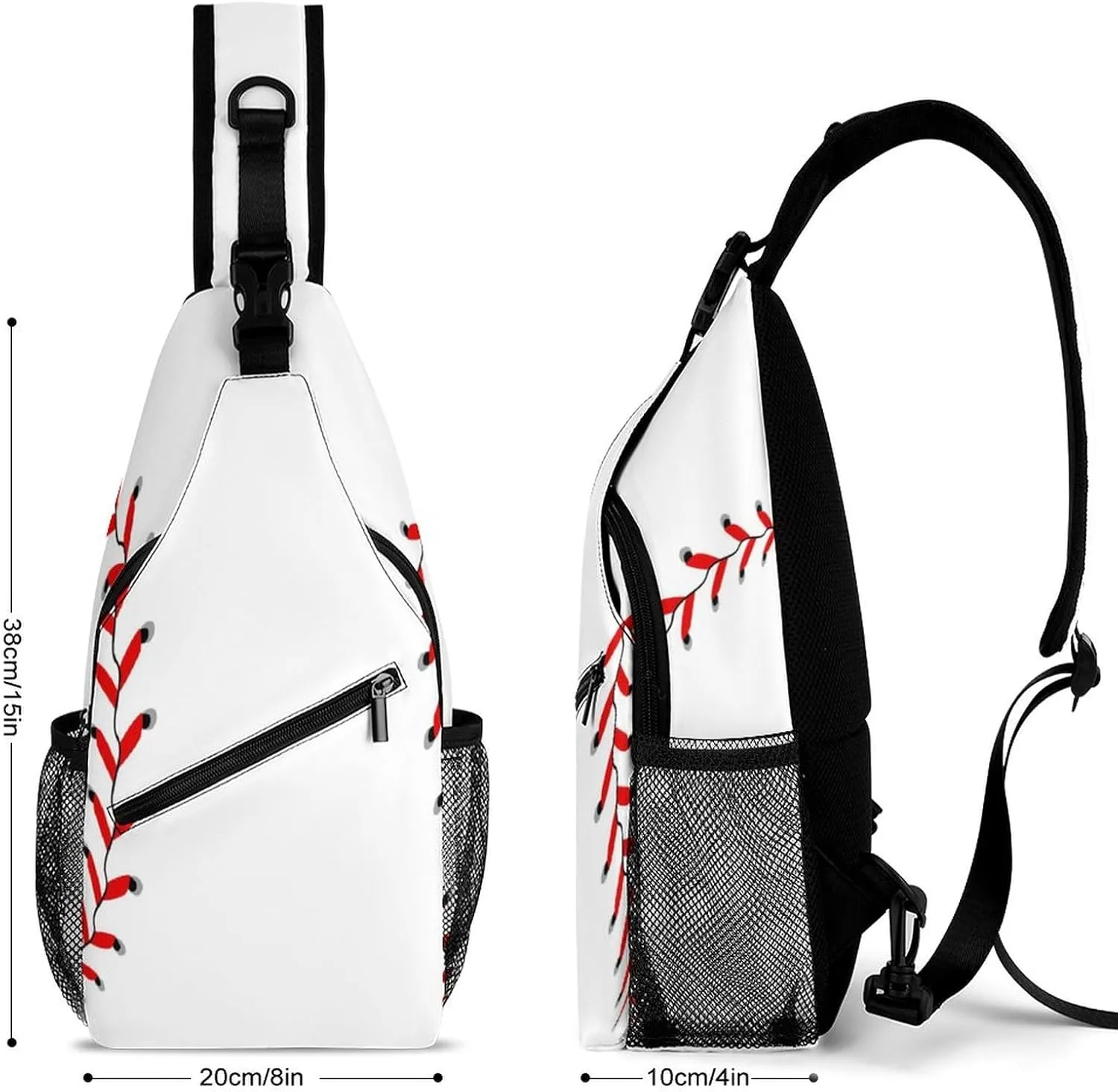 Sling Bag Baseball Background Crossbody Backpack with Anti Theft Stitching Adjustable Shoulder Bag for Travel,Hiking,Cycling,Camping