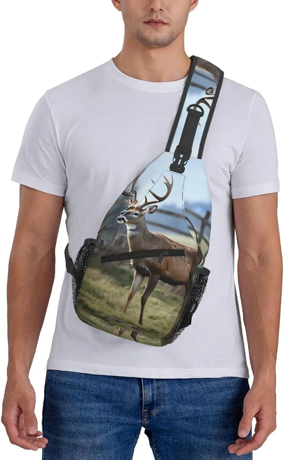 Sling Bag for Women Men Crossbody Bag Sling Backpack Deer Animal Cross Body Bag Adjustable Chest Bag