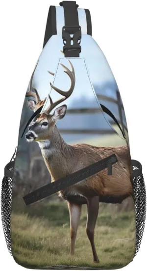 Sling Bag for Women Men Crossbody Bag Sling Backpack Deer Animal Cross Body Bag Adjustable Chest Bag