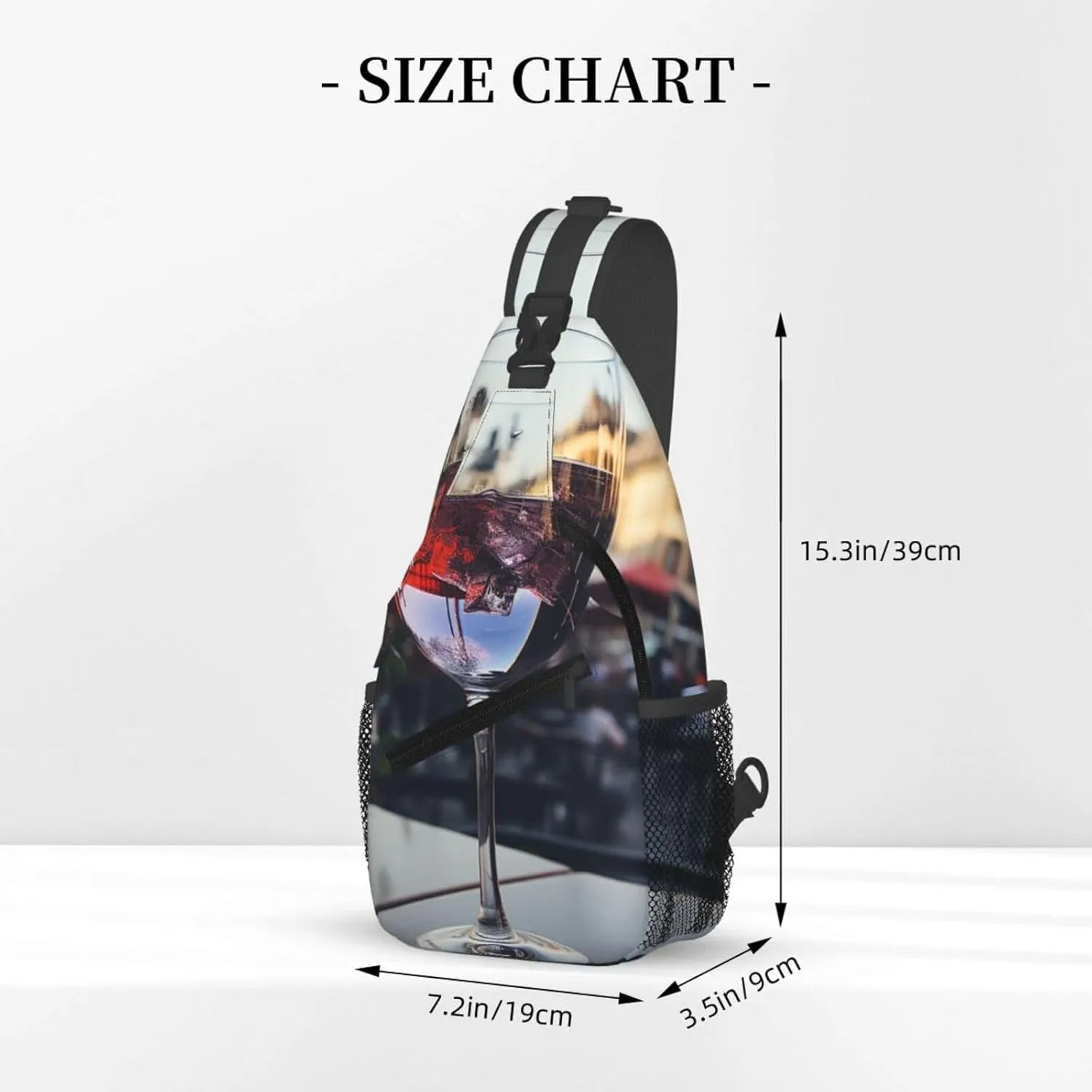 Sling Bag for Women Men Crossbody Bag Sling Backpack Wine glass Cross Body Bag Adjustable Chest Bag