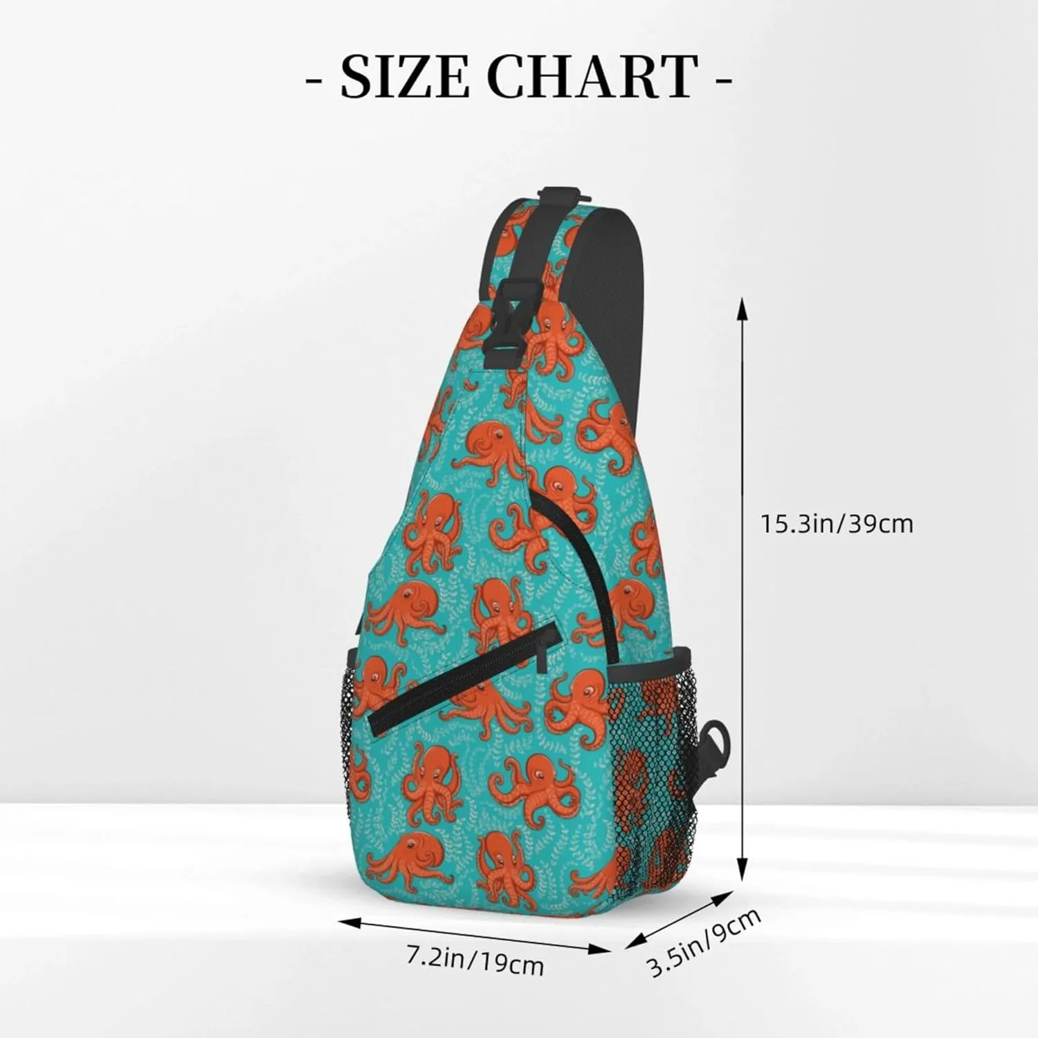 Sling Bag For Women Men Orange Octopus Crossbody Backpack Sling Backpack For Travel Hiking Daypack Chest Bag
