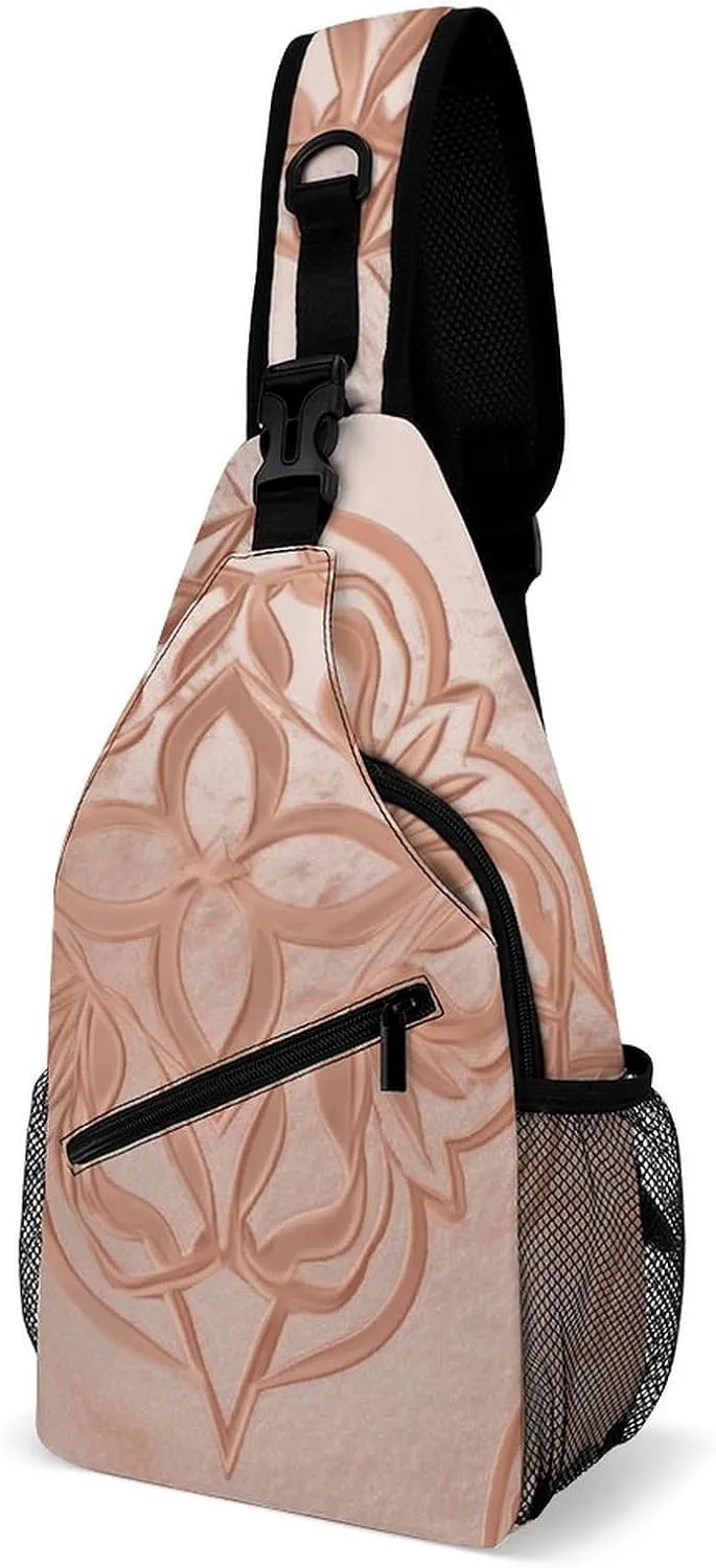 Sling Bag for Women Men Rose Gold Crossbody Bag Hiking Chest Bag Crossbody Fanny Pack Fashion Waist Packs Casual Daypack Backpacks Shoulder Bag for Travel