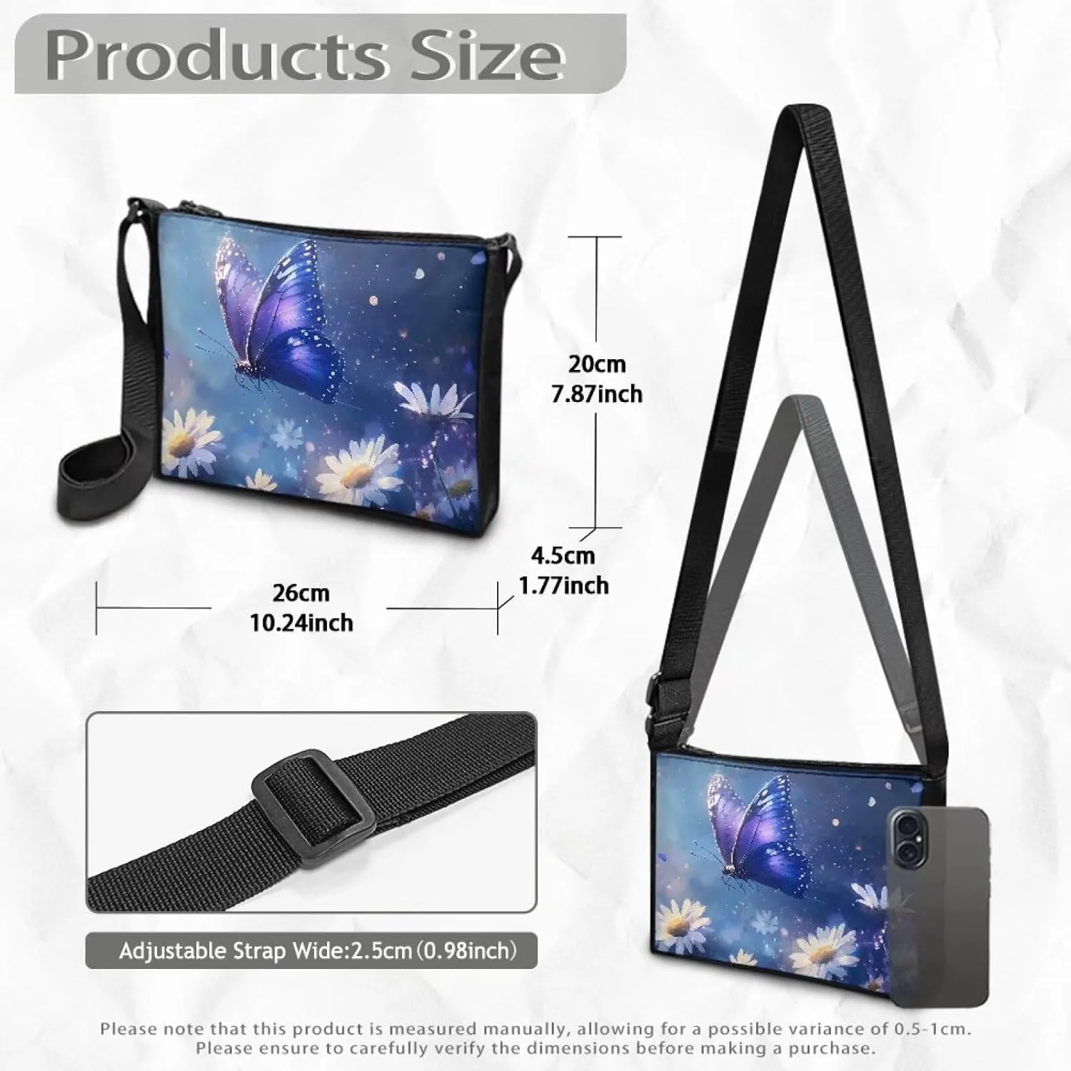 Sling Bag Small Crossbody Backpack Shoulder Bag for Women Men Trendy Adjustable Shoulder Strap Travel Bag Zippered