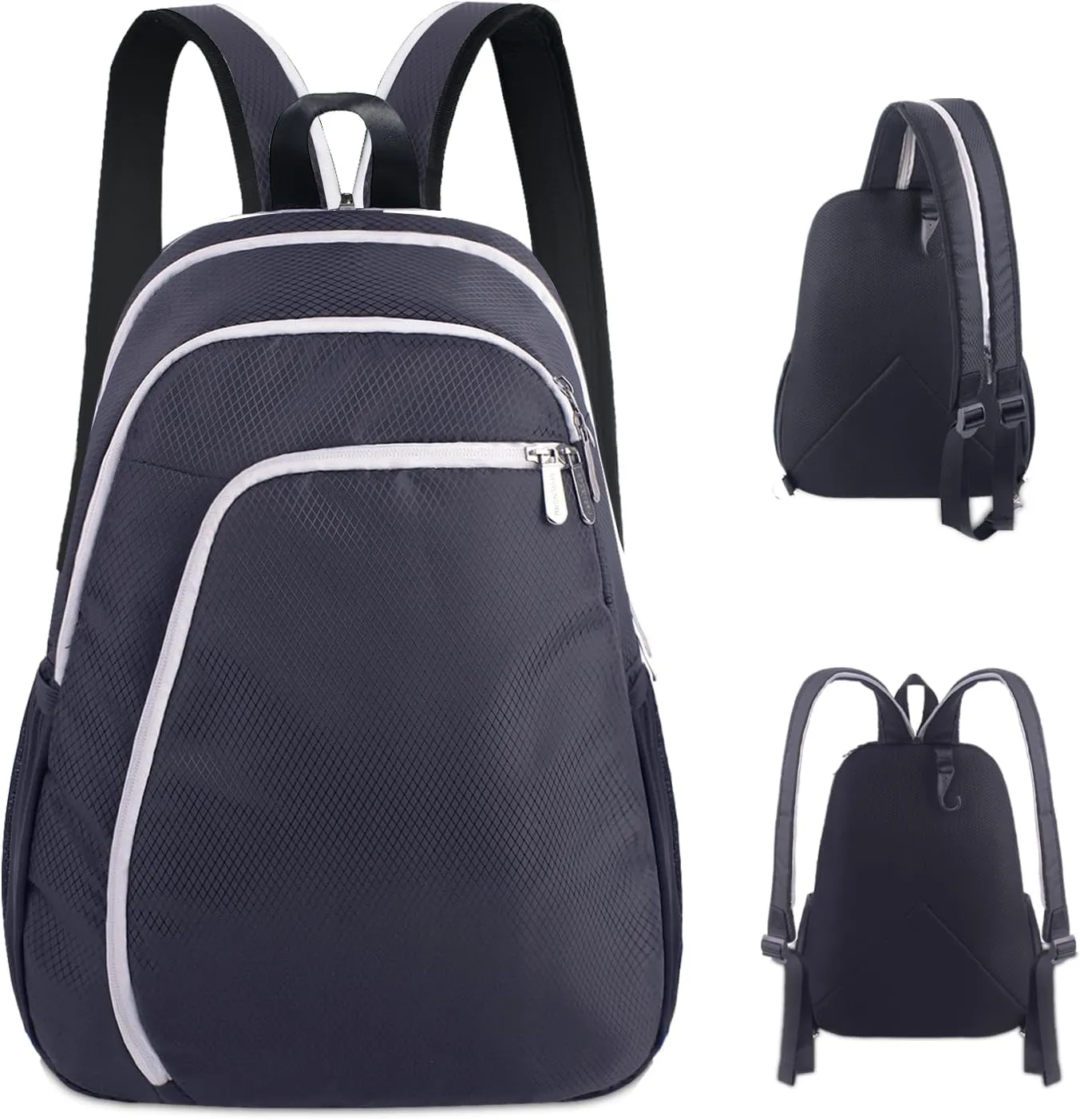 Small Backpack for Women Men, Convertible Sling Backpack Crossbody Bags for Women, Multifunctional Casual Daypack for Hiking, Black
