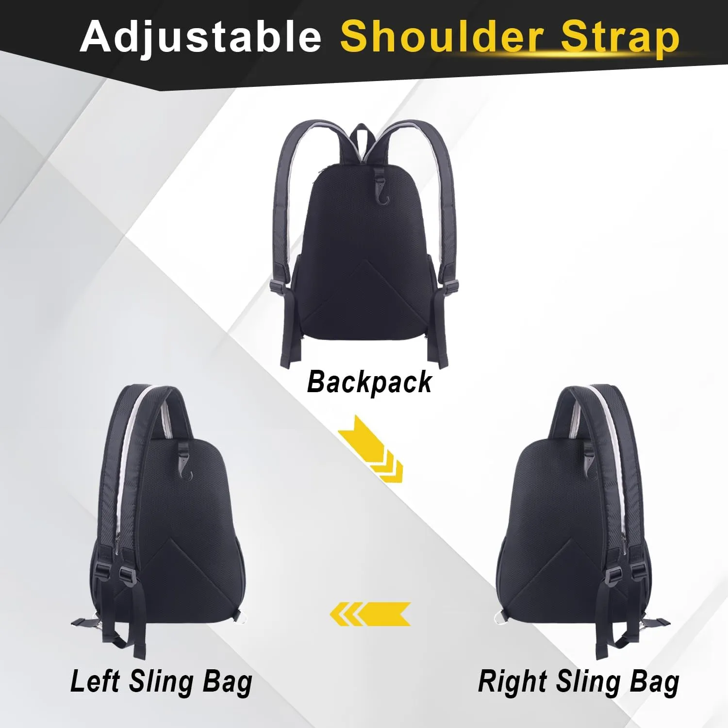 Small Backpack for Women Men, Convertible Sling Backpack Crossbody Bags for Women, Multifunctional Casual Daypack for Hiking, Black