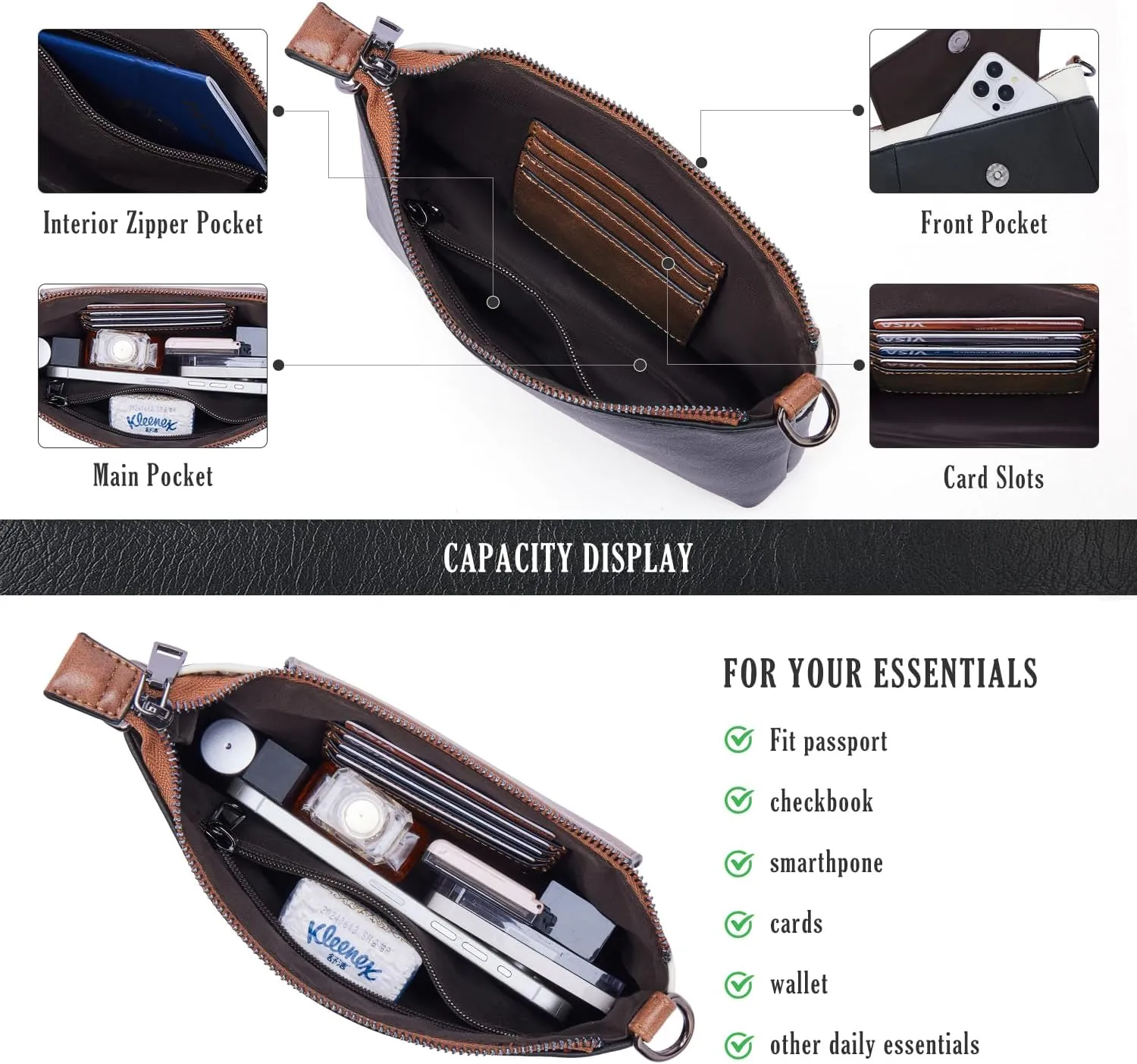 Small Crossbody Bags for Women, Cell Phone Bag Mini Over Wristlets Handbag Wallet Purse with Card Slots