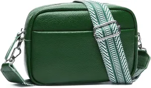 Small Crossbody Bags for Women Genuine Leather, Guitar Strap Shoulder Handbag Purse Camera Bag with Rfid Card Slots