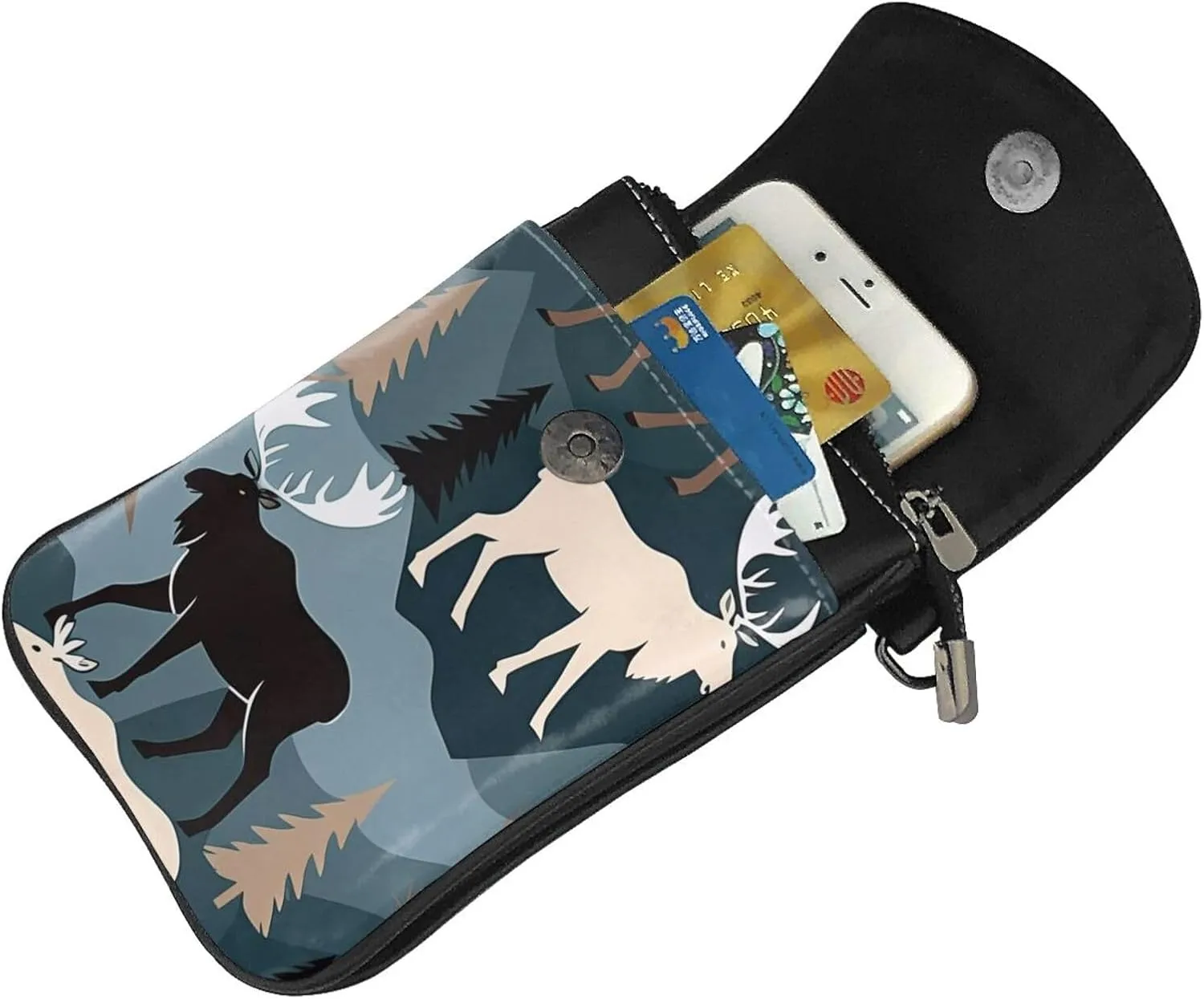 Small Crossbody Bags for Women,Leather Shoulder Bag for Cell Phone Purse with Strap and Polka Dot Printed
