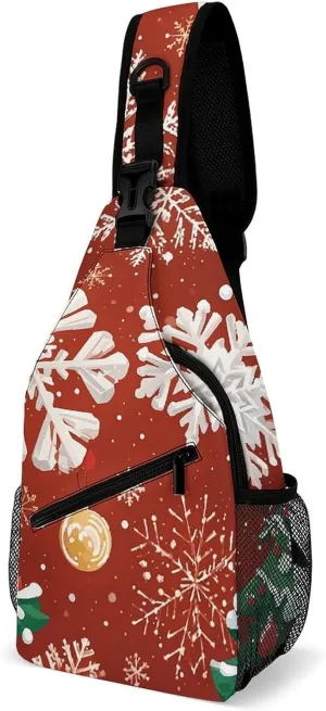 Small Crossbody Sling Backpack Blue Floral Chest Bags for Traveling Chest Fashion Shoulder Bag