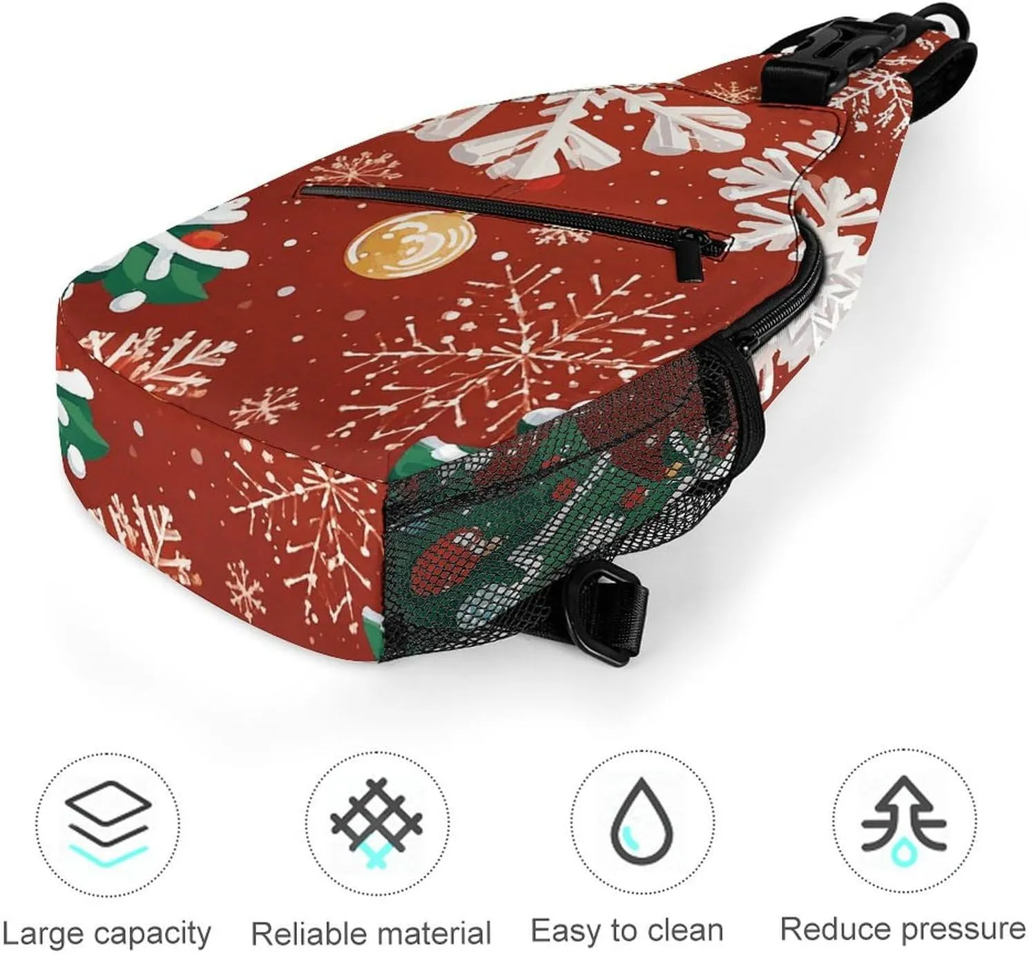 Small Crossbody Sling Backpack Blue Floral Chest Bags for Traveling Chest Fashion Shoulder Bag