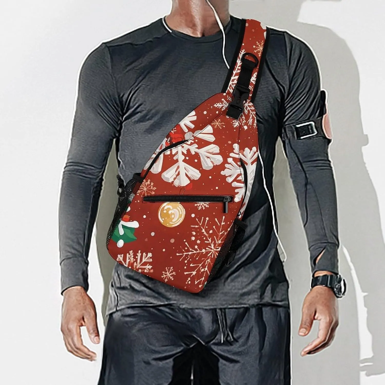 Small Crossbody Sling Backpack Blue Floral Chest Bags for Traveling Chest Fashion Shoulder Bag