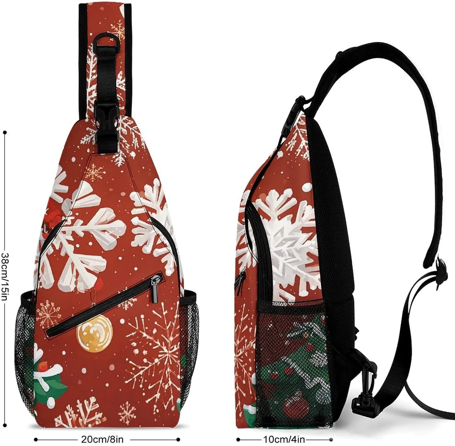 Small Crossbody Sling Backpack Blue Floral Chest Bags for Traveling Chest Fashion Shoulder Bag