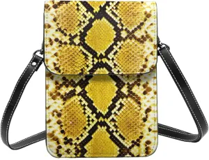 Snake Skin Python Pattern Woman Crossbody Bags Leather One Shoulder Handbags Wallet Adjustable Strap Cell Phone Purse