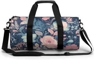Sports Gym Bag for Women Men Travel Duffel Bag Tote Weekender Bag Romantic Floral Style Carry on Overnight Bag for Travel Swimming Fitness Workout Sports Duffle Bag