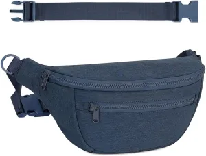 sportsnew Large Fanny Packs for Women, Waist Pack Fashion Crossbody Belt Bags for Walking Running Hiking Travel Bag Navy Blue patent pending