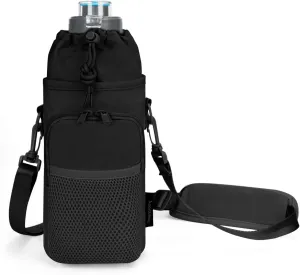 sportsnew Water Bottle Holder with Strap, 32 OZ Water Bottle Carrier Sling Bag with Adjustable Shoulder Strap Insulated Water-Resistant Water Bottle Bag for Walking Hiking, Patent Pending