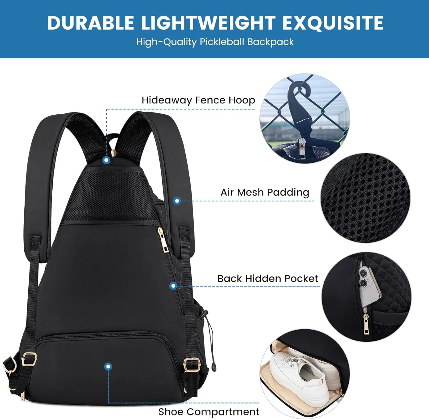 Sucipi Women's Pickleball Backpack - Quilted Crossbody Sling Bag for Tennis & Pickleball Paddle