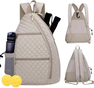 Sucipi Women's Pickleball Backpack - Quilted Crossbody Sling Bag for Tennis & Pickleball Paddle