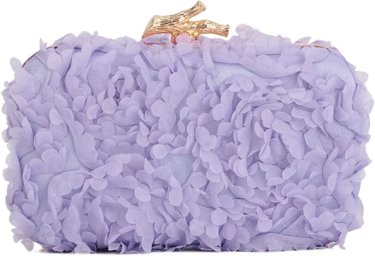 SUKUTU Floral Evening Handbag for Women Lace Clutch Purses Party Prom Shoulder Bag