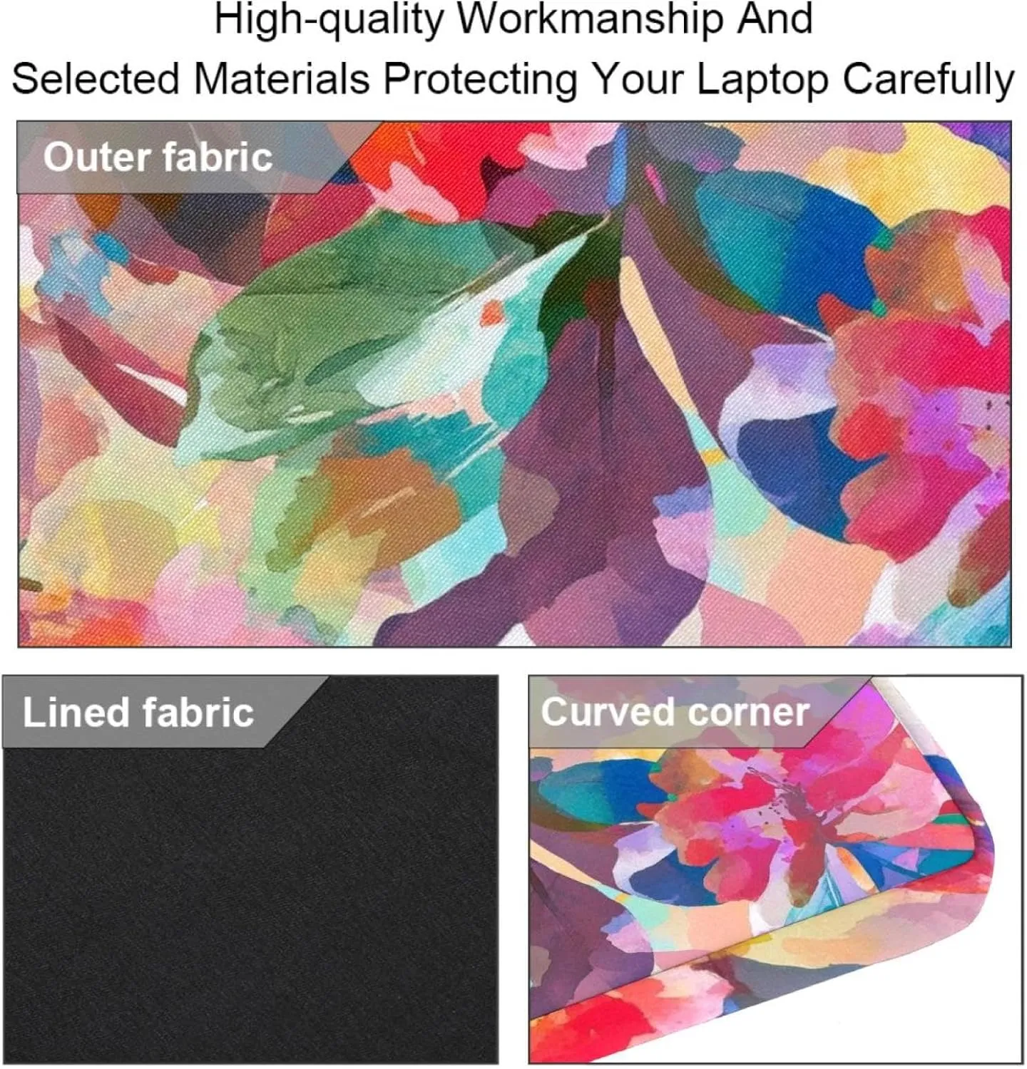 Summer Flower Abstract Art Pattern Laptop Bag Case Computer Sleeve Shoulder Messenger Bag for Work School