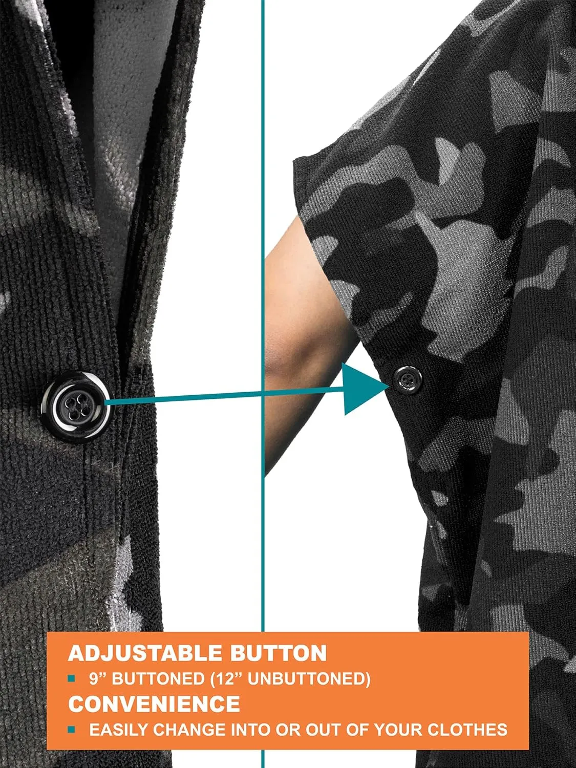 SUN CUBE Surf Poncho Changing Robe with Hood | Absorbent Quick Dry Microfiber Wetsuit Changing Towel with Pocket for Surfing Men Women