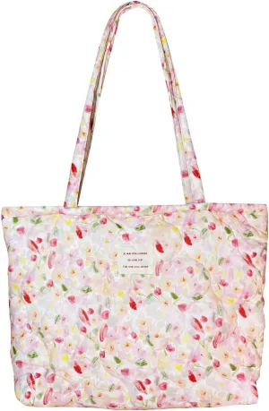 Sunwel Fashion Top Zipper Women Floral Quilted Tote Bag for Work Travel Gym Shopping Beach
