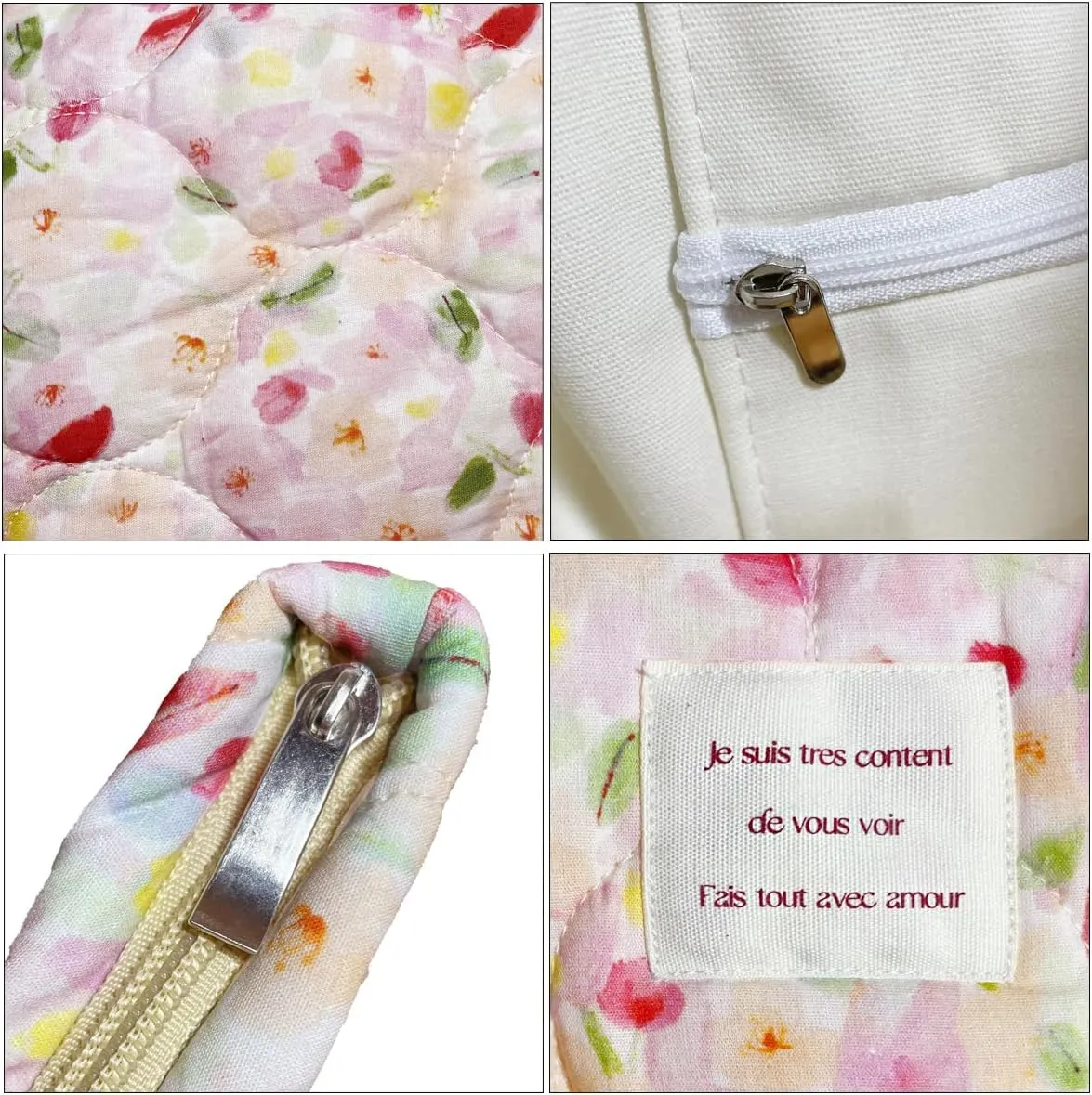 Sunwel Fashion Top Zipper Women Floral Quilted Tote Bag for Work Travel Gym Shopping Beach