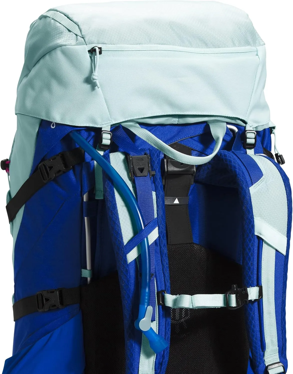THE NORTH FACE Teen Terra 55 Backpacking Backpack, Skylight Blue/TNF Blue/Linaria Pink, One Size