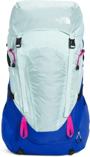 THE NORTH FACE Teen Terra 55 Backpacking Backpack, Skylight Blue/TNF Blue/Linaria Pink, One Size