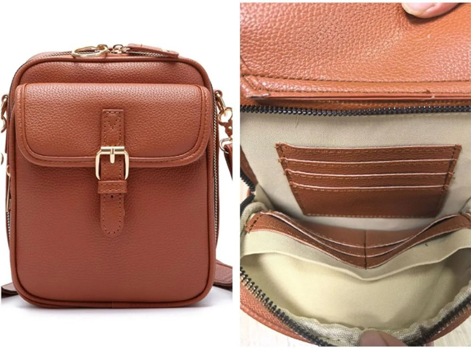 Tojoyride Crossbody Bag, Urvashi Crossbody Bag with 10 Card Slots, Vintage Anti Theft Crossbody Purse with Built in Wallet