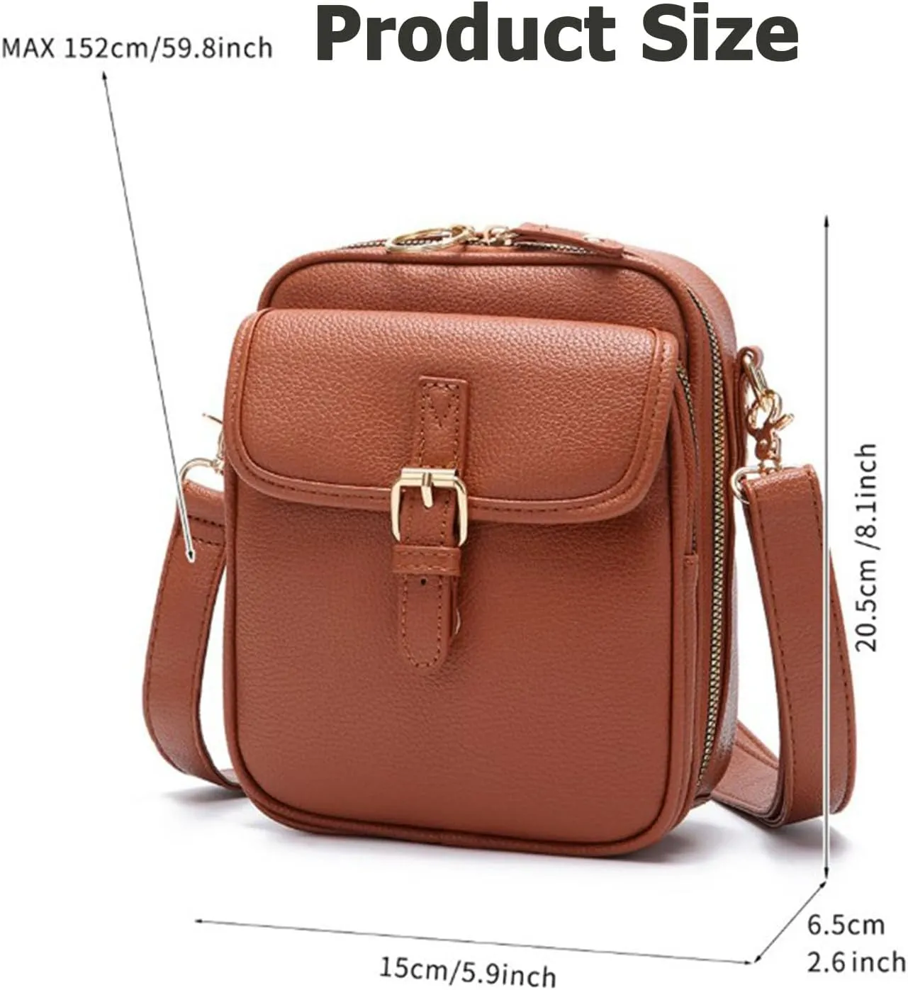 Tojoyride Crossbody Bag, Urvashi Crossbody Bag with 10 Card Slots, Vintage Anti Theft Crossbody Purse with Built in Wallet